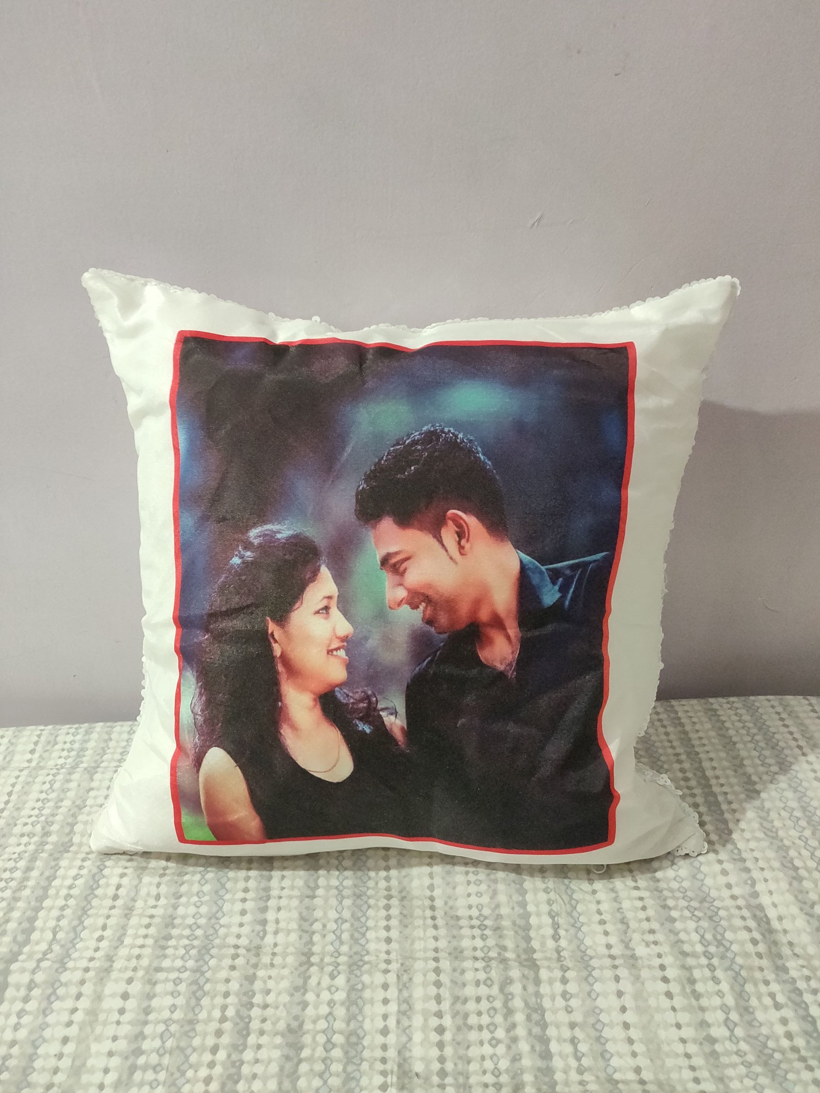 I Love You Sequin Cushion with Photo